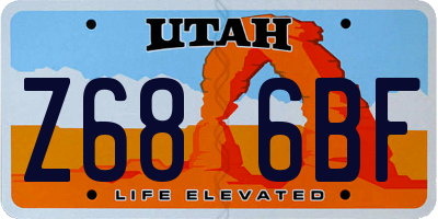 UT license plate Z686BF