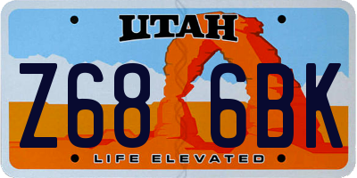 UT license plate Z686BK