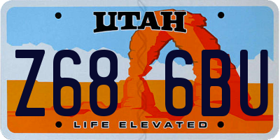 UT license plate Z686BU