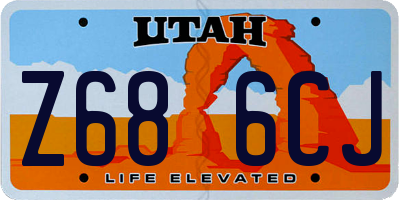 UT license plate Z686CJ