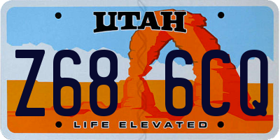 UT license plate Z686CQ