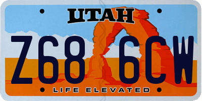 UT license plate Z686CW