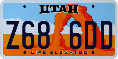 UT license plate Z686DD