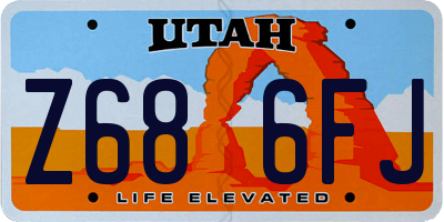 UT license plate Z686FJ