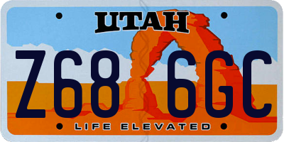 UT license plate Z686GC