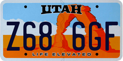 UT license plate Z686GF