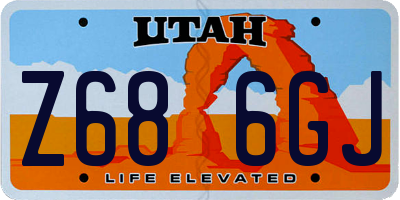 UT license plate Z686GJ