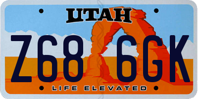 UT license plate Z686GK