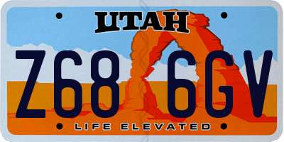 UT license plate Z686GV