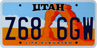 UT license plate Z686GW