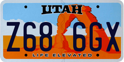 UT license plate Z686GX