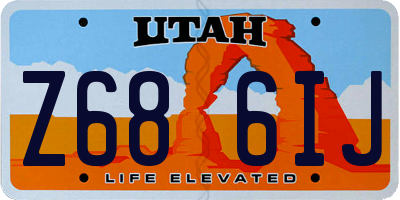 UT license plate Z686IJ