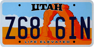 UT license plate Z686IN