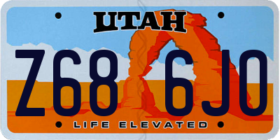 UT license plate Z686JO