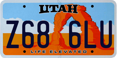UT license plate Z686LU