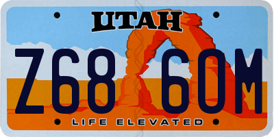 UT license plate Z686OM