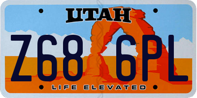 UT license plate Z686PL