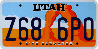 UT license plate Z686PO