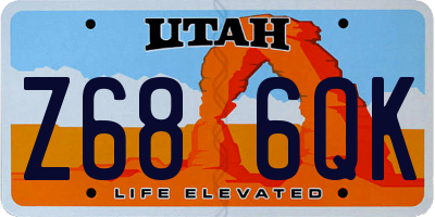 UT license plate Z686QK