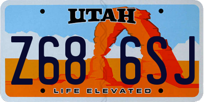 UT license plate Z686SJ