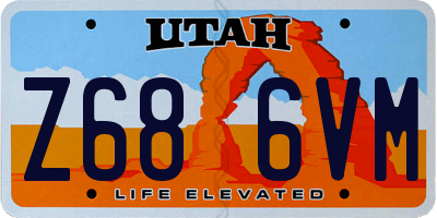 UT license plate Z686VM