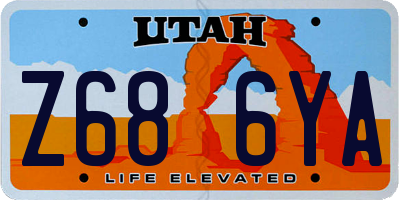 UT license plate Z686YA