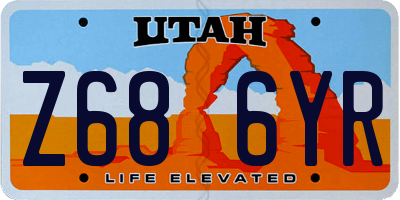 UT license plate Z686YR