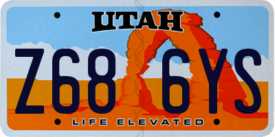 UT license plate Z686YS