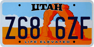 UT license plate Z686ZF