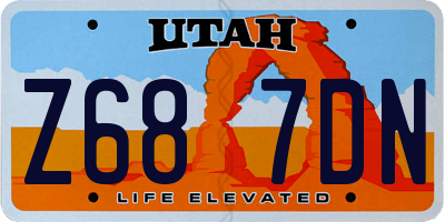 UT license plate Z687DN