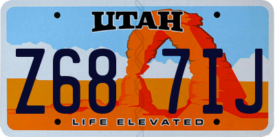 UT license plate Z687IJ