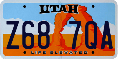 UT license plate Z687QA