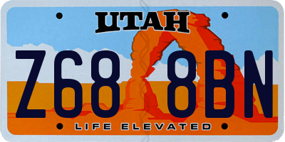 UT license plate Z688BN