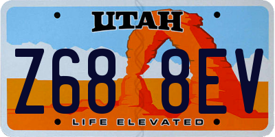 UT license plate Z688EV
