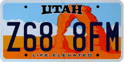 UT license plate Z688FM