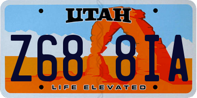 UT license plate Z688IA