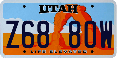 UT license plate Z688OW
