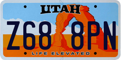 UT license plate Z688PN