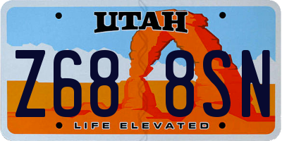 UT license plate Z688SN