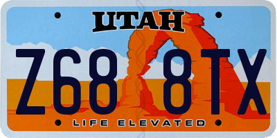 UT license plate Z688TX