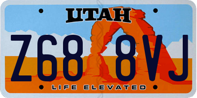 UT license plate Z688VJ
