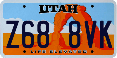 UT license plate Z688VK