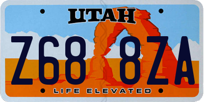 UT license plate Z688ZA