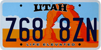 UT license plate Z688ZN