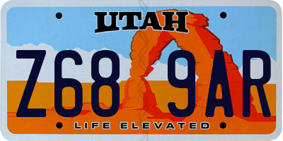 UT license plate Z689AR
