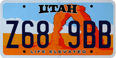 UT license plate Z689BB