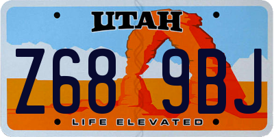 UT license plate Z689BJ