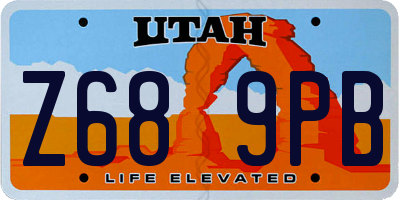UT license plate Z689PB