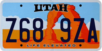 UT license plate Z689ZA