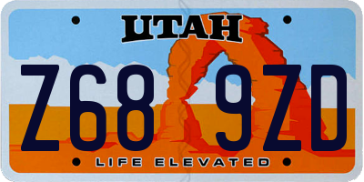 UT license plate Z689ZD